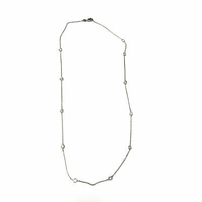 14K Diamond By The Yard Necklace White Gold