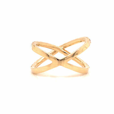 18K Diamond 'X' Crossover Ring Yellow Gold