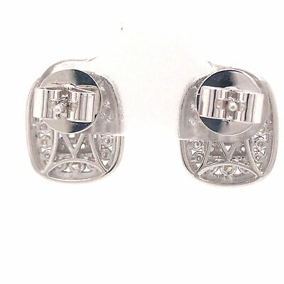18K Diamond Cluster Halo Earrings White Gold