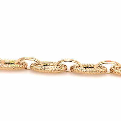 18K Yellow Gold Italian Oval Braided Link Bracelet