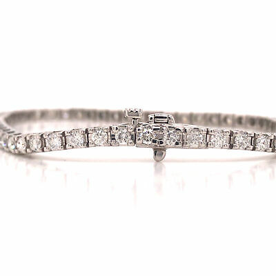 14K Diamond 3.42 Carat Tennis Bracelet White Gold