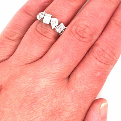 18K Geometric Cluster Band White Gold