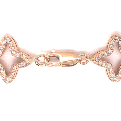 14K Diamond Star and Gold Circle Bracelet Yellow Gold