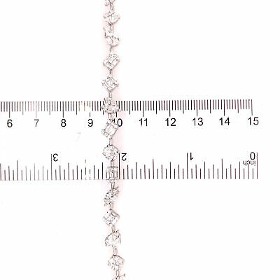 18K Multi Shape Cluster Diamond Bracelet White Gold