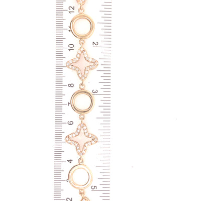 14K Diamond Star and Gold Circle Bracelet Yellow Gold