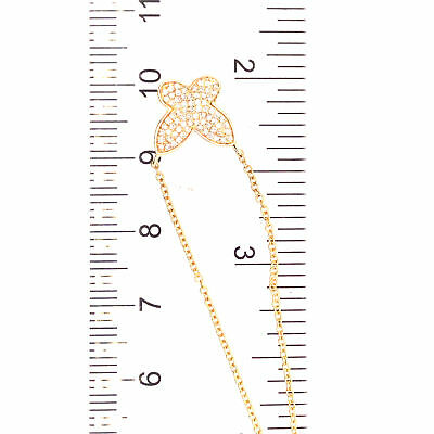 14K Pave Butterfly Pendant Necklace Yellow Gold