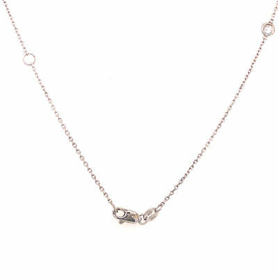 14K Diamond By The Yard Necklace White Gold