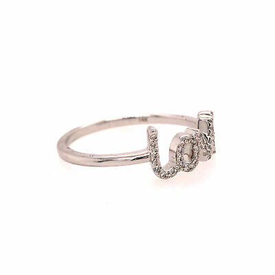 14K Diamond 'love' Ring White Gold