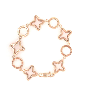 14K Diamond Star and Gold Circle Bracelet Yellow Gold