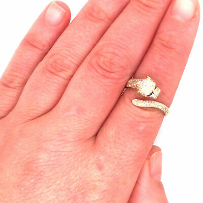 14K Diamond and Emerald Jaguar Ring Yellow Gold