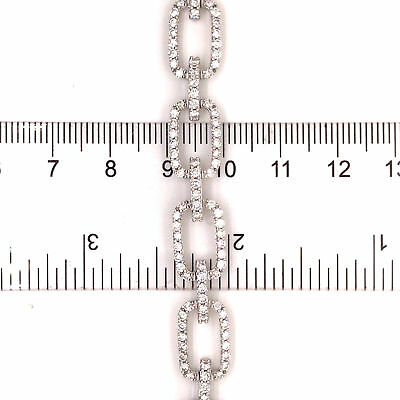 18K Diamond Link Bracelet White Gold