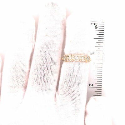 14K Diamond Square Cluster Band Yellow Gold