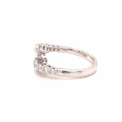 18K Diamond Graduated Double Row Band White Gold