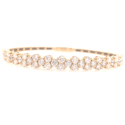 14K Flexible Diamond Bangle Yellow Gold