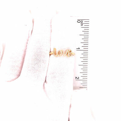 14K Diamond 'love' Ring Yellow Gold