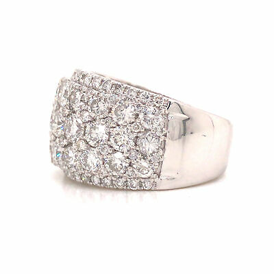 18K Wide Diamond Band White Gold