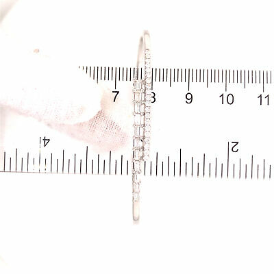 18K Baguette and Round Diamond Bangle White Gold