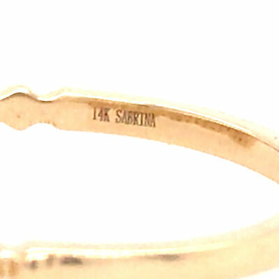 14K Diamond Square Cluster Band Yellow Gold