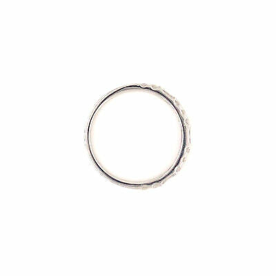 14K Round and Baguette Diamond Band White Gold