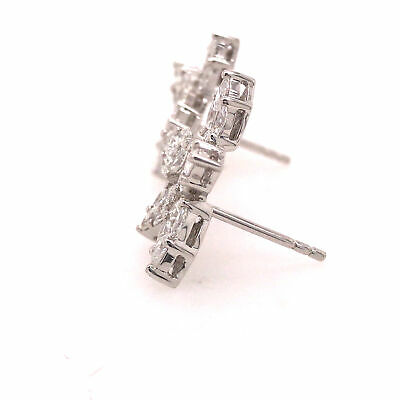 18K Diamond Cluster Earring White Gold