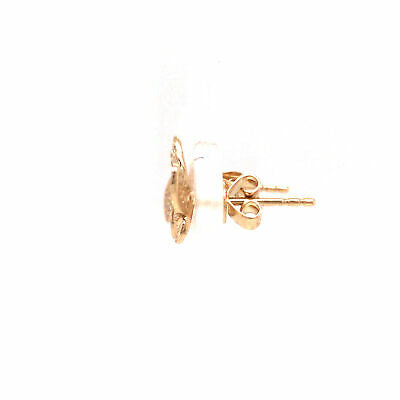 14K Diamond Pave Butterfly Earrings Yellow Gold