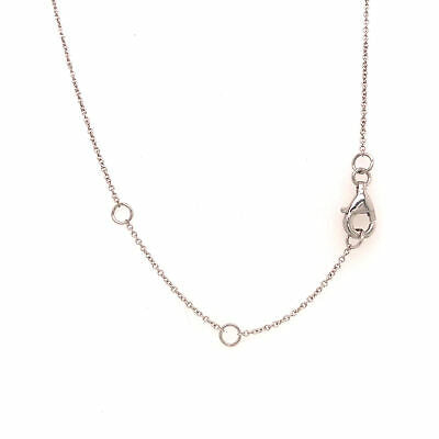 14K Pave Circle Disc Pendant Necklace White Gold 0.26ctw