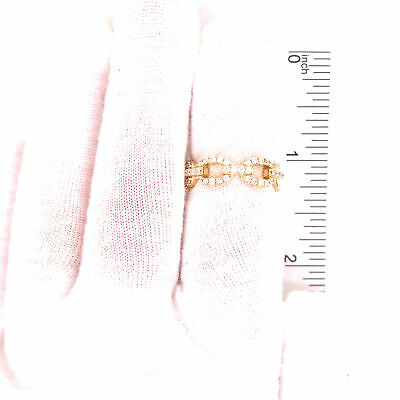 14K Diamond Link Band Yellow Gold