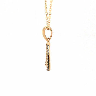 14K Diamond Letter 'A' Necklace Yellow Gold