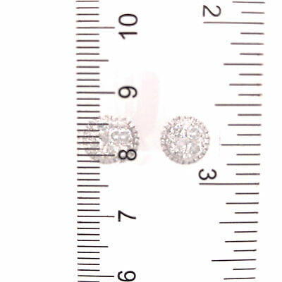 18K Diamond Cluster Studs White Gold