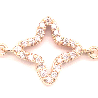14K Diamond Star and Gold Circle Bracelet Yellow Gold
