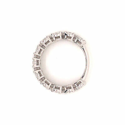 18K Marquise and Princess Diamond Oval Cluster Eternity Band White Gold