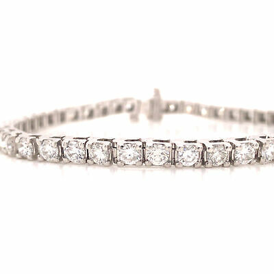 14K Diamond 6.28 Carat Tennis Bracelet White Gold