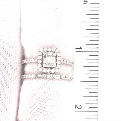14K Diamond Cluster Double Row Band White Gold