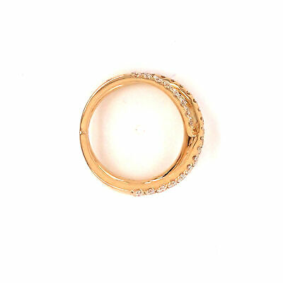 18K Diamond 'X' Crossover Ring Yellow Gold