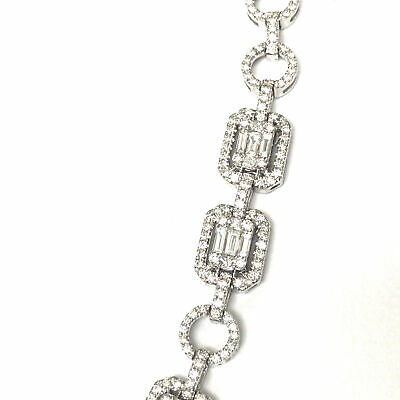 18K Diamond Cluster Y Drop Necklace White Gold