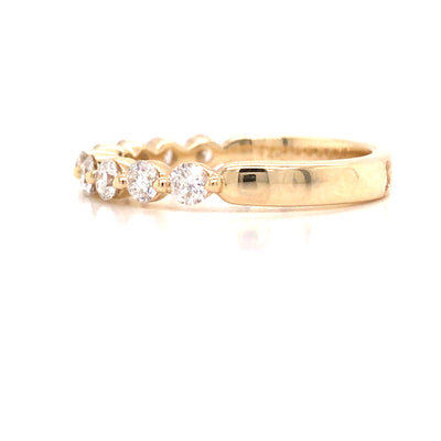 14K Round Diamond Halfway Eternity Band Yellow Gold
