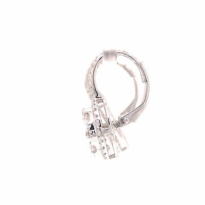 18K Diamond Cluster Drop Earring White Gold