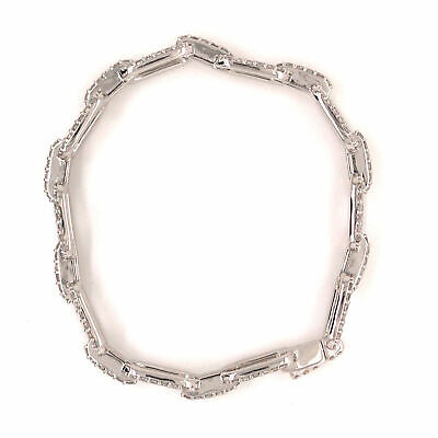 18K Diamond Link Bracelet White Gold