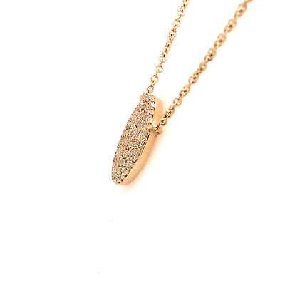 14K Pave Circle Disc Pendant Necklace Yellow Gold 0.29ctw