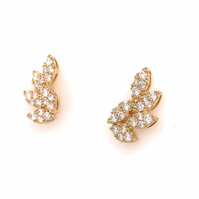 14K Diamond Climber Earrings Yellow Gold