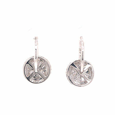 18K Diamond Cluster Drop Earring White Gold