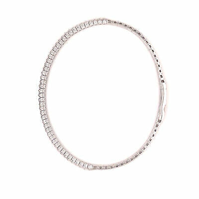 14K Diamond Flexible Bangle Bracelet White Gold