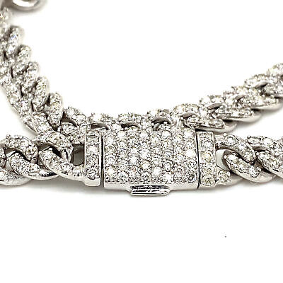10k Diamond Pave Chain Link Necklace White Gold
