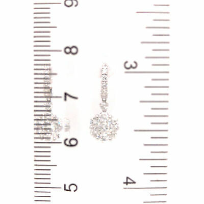 18K Diamond Cluster Hanging Earring White Gold