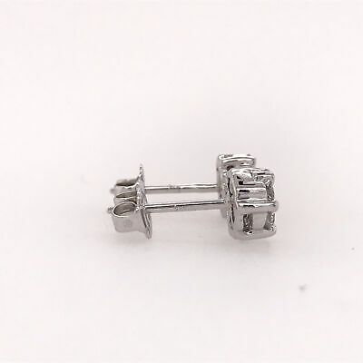 14K Diamond Pave Cluster Earrings White Gold