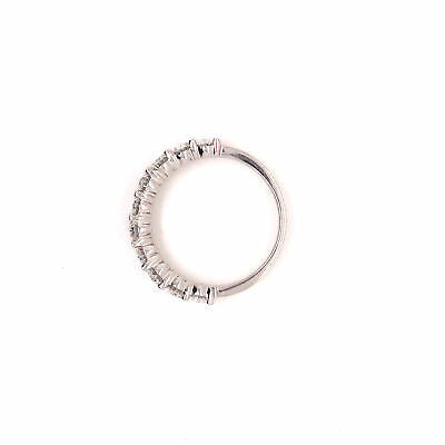 14K Oval Diamond Halfway Eternity Band White Gold