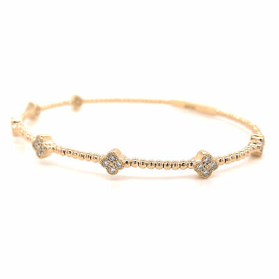 14K Diamond Flexible Bangle Yellow Gold