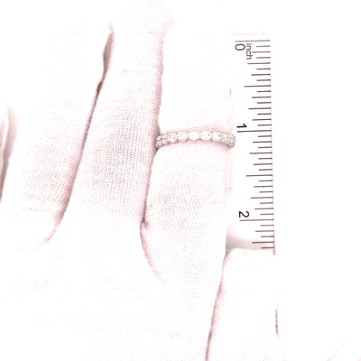 14K Round Diamond Miligrain Band White Gold