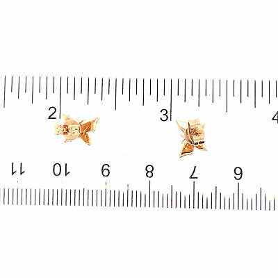 14K Diamond Pave Butterfly Earrings Yellow Gold