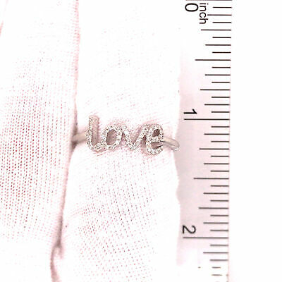 14K Diamond 'love' Ring White Gold